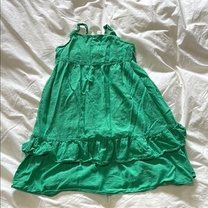 Green Ruffled Sleeveless Dress
